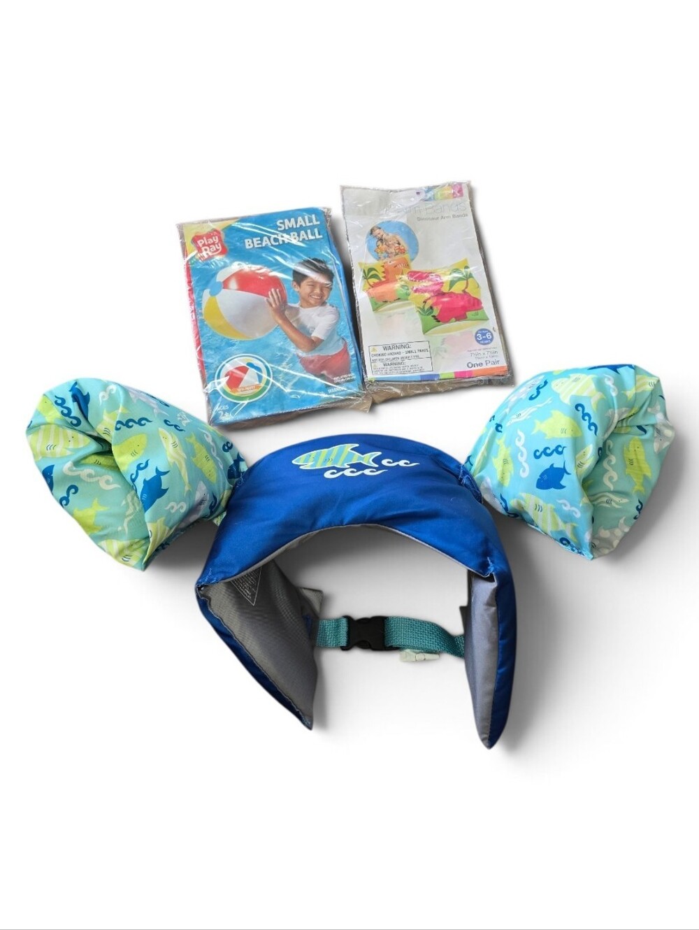 Child Swim Float Vest with Arm Bands - Blue & Aqua